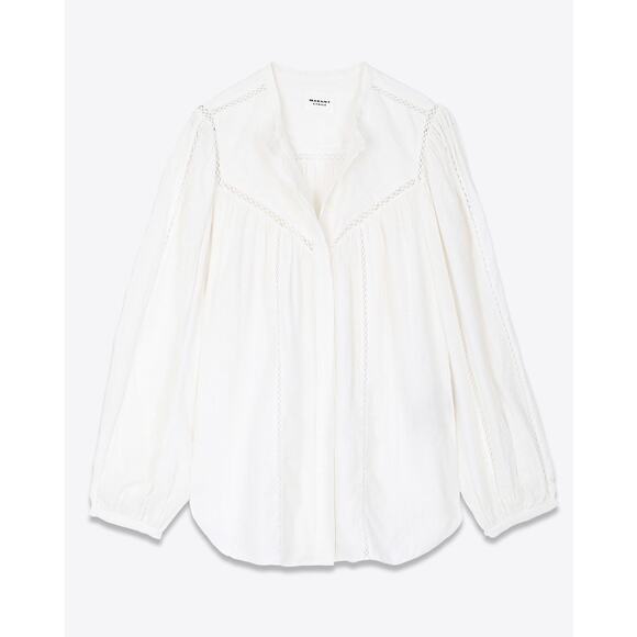 Isabel Marant Etoile Leonard Quiet Luxury White Crochet Blouse Top 38 M - Picture 10 of 11
